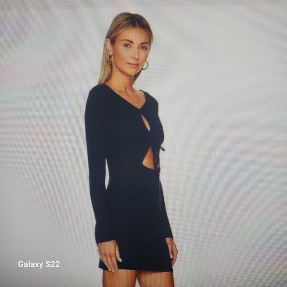 Steve Madden Veronica Cutout Long Sleeve Minidress Green Small NWT - Picture 3 of 7